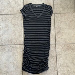 Athleta black and grey stripped T shirt dress